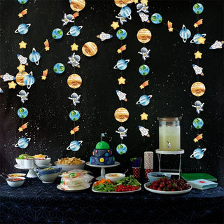 4pcs Jupiter Astronaut Stars Boy Birthday Party Decorations garlands 2