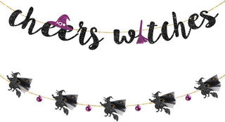 Halloween 'Cheers Witches' Garland Kit in Black & Purple (18Ft) 1