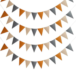 Pennant Bunting Flags in Grey,Brown and Gold 8ft 1