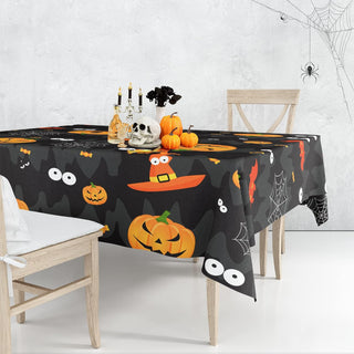 Halloween Tablecloth in Black and Orange (54"x108") 1
