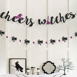 Halloween 'Cheers Witches' Garland Kit in Black & Purple (18Ft) 2