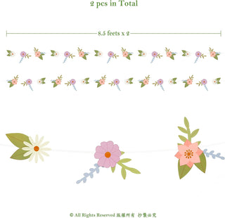 Colorful Paper Flower Garlands (16ft) 2