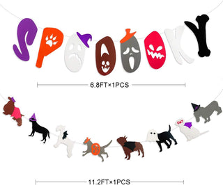 Halloween Banner for Dog Party with ‘Spooky’ & Puppys (2 strings) 7