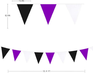 Purple and Black Banner of Flag for Grad Party Decorations (32Ft)  2