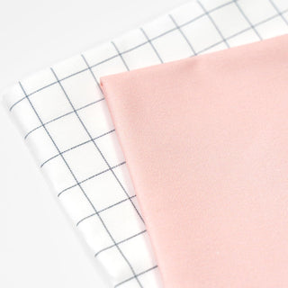 Pink and White Grid Fabric Napkins for Girls Birthday Party (6pcs) 5