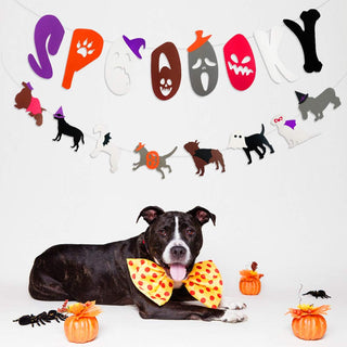 Halloween Banner for Dog Party with ‘Spooky’ & Puppys (2 strings) 2