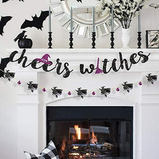 Halloween 'Cheers Witches' Garland Kit in Black & Purple (18Ft) 4