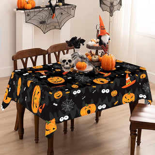 Halloween Tablecloth in Black and Orange (54"x108") 2