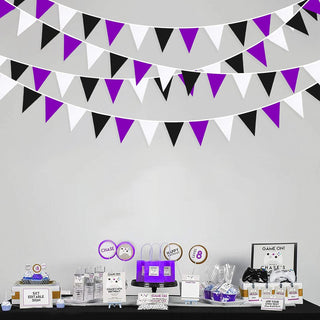 Purple and Black Banner of Flag for Grad Party Decorations (32Ft) 5