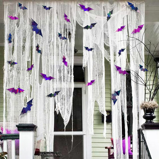 Halloween 3D Iridescent Black & Purple Paper Bats Wall Decal (72Pcs) 4