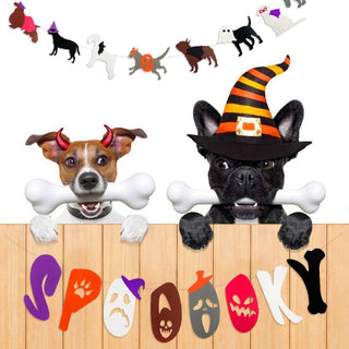 Halloween Banner for Dog Party with ‘Spooky’ & Puppys (2 strings) 4