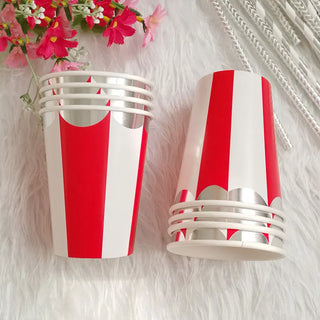 Red and White Striped Tableware Set (86pcs) 7