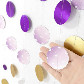 Purple and Gold Circle Dot Garlands (4 Pcs) 7