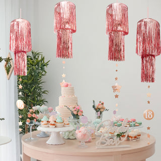 18th Birthday Chandeliers and Garlands Set in Rose Gold (8pcs) 2