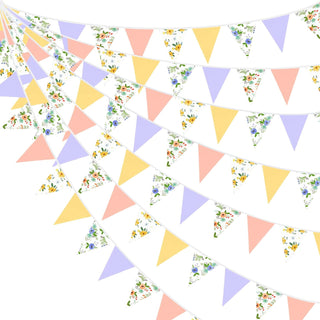 Floral Pennant Bunting Flags 32 ft 1
