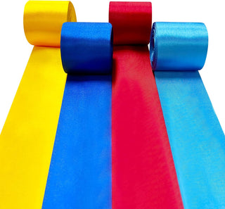 Birthday Clown Party Satin Ribbon in Red, Blue & Yellow (197Ft) 1