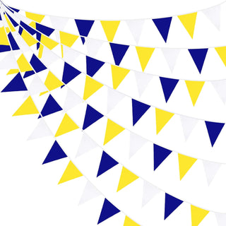 Nautical Theme Flag Banner Bunting in Blue, Yellow & White(32Ft) 1