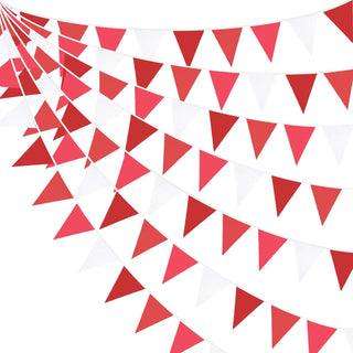  Red Party Pennant Flag Banner in Red, Pink & White (32Ft) 1
