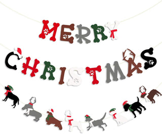 Christmas Decorations Puppy Merry Christmas Sign Banner 16 ft 1