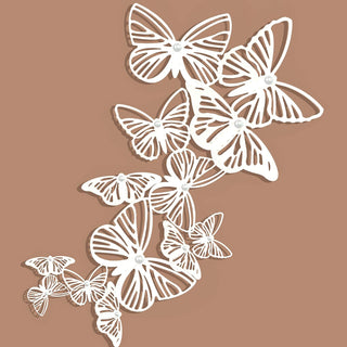 White Hollow Butterflies Decorations 3D Wall Art Stickers (36Pcs) 1