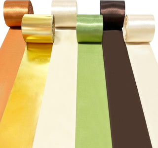 Jungle Party Satin Ribbon in Sage Green, Brown, Beige & Gold(197Ft) 1