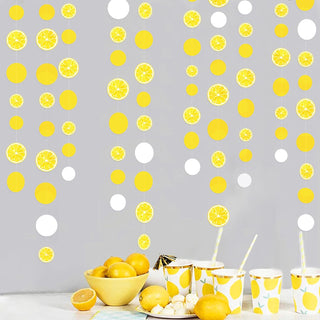Lemon Party Circle Dots Garland in Yellow & White (63Ft) 1