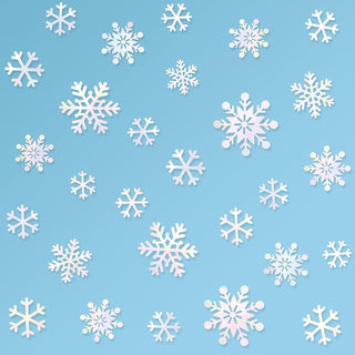 Iridescent White Snowflakes Sticker for Wall Decoration (72pcs )1