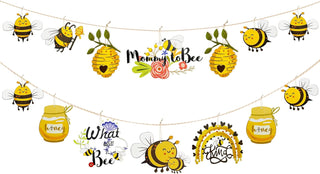 Wooden Bee Baby Shower Decoration Banner (17pcs) 1