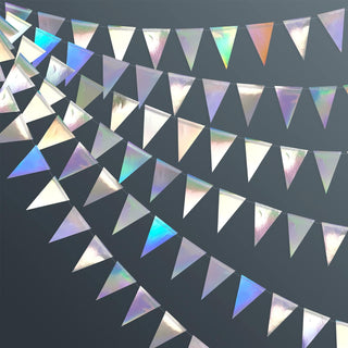 Iridescent Wedding Decorations Bunting Triangle Flag Banner (40Ft) 1
