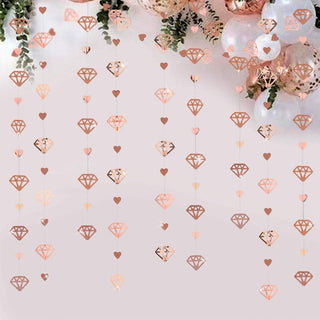Valentine's Day Rose Gold Diamond and Heart Hanging Garland (52Ft) 1