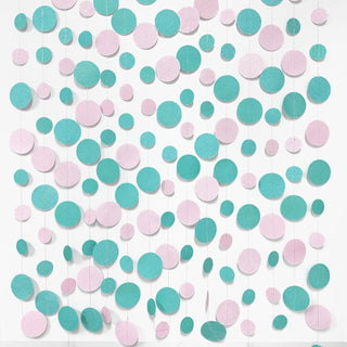 Glitter Pastel Blue and Pink Dot Garland (46Ft) 1