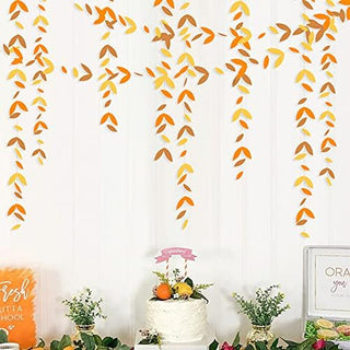 Fall Maple Leaf Garland in Orange, Yellow and Brown (52ft) 1