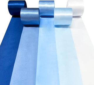 Under the Sea Party Satin Ribbon in Ombre Blue & White (197Ft) 1