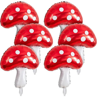 Cute Red Mushrooms Balloon for Woodland Fairy Decoration (6Pcs) 1