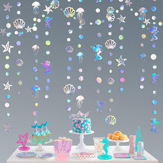 Mermaid Garland with Jellyfish, Seashell, Starfish & Pearl (40Ft) 1