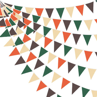 Jungle Theme Banner of Flags in Orange, Green & Brown (32Ft) 1