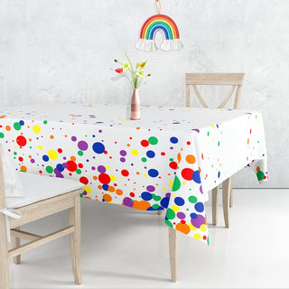  Rainbow Polka Dot Tablecloth (54"x108") 1