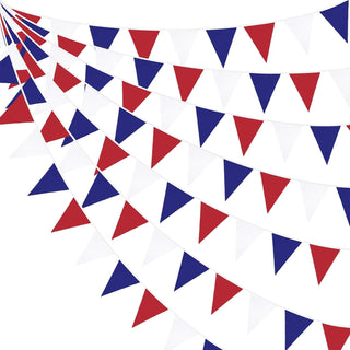 4th of July Bunting Flag Banner in Blue, Red & White(32Ft) 1