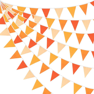Fall Decor Fabric Triangle Flag Banner in Orange and Yellow (10M)  1