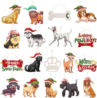 18Pcs Dog Christmas Tree Ornaments Merry Woofmas Happy Pawlidays 1