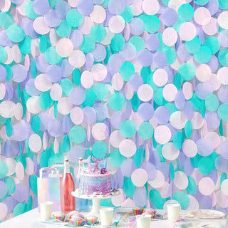 Mermaid Party Decorations Polka Dot Garland in Teal & Purple (205Ft) 1