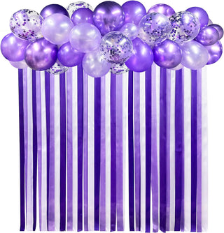 Purple Ombre Balloons and Hanging Ribbons Kit (43 pcs) 1