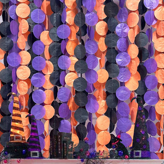 Orange, Purple & Black Polka Dots Party Decorations Garland (192Ft) 1