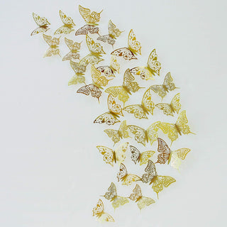 3D Hollow-out Gold Paper Butterflies Wall Stickers (48Pcs) 1