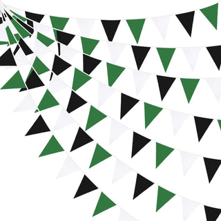 Graduation Decor Fabric Flag Banner in Green, White & Black (32Ft) 1