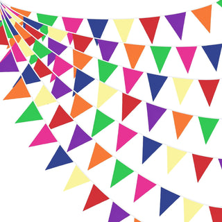 Rainbow Unicorn Party Colorful Pennant Fabric Flag Banner (32Ft) 1
