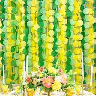 Spring Theme Party Circle Dot Garland in Ombre Green & Yellow (205Ft) 1