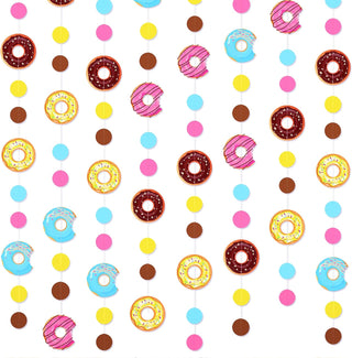 Donut Party Polka Dot Garland in Pink, Yellow, Blue & Brown (52Ft) 1