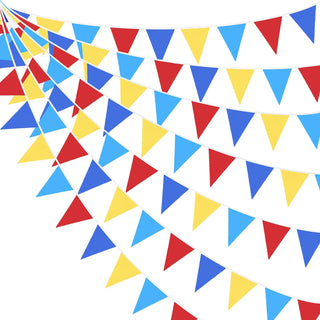 Carnival Circus Party Bunting Flag Banner in Red, Blue & Yellow (32Ft)  1