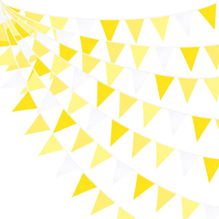 Bee Party Fabric Bunting Flag Banner in Yellow & White (32Ft) 1